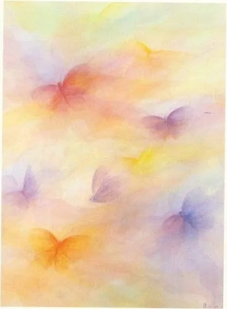 Peinture pastel - papillons aquarelle